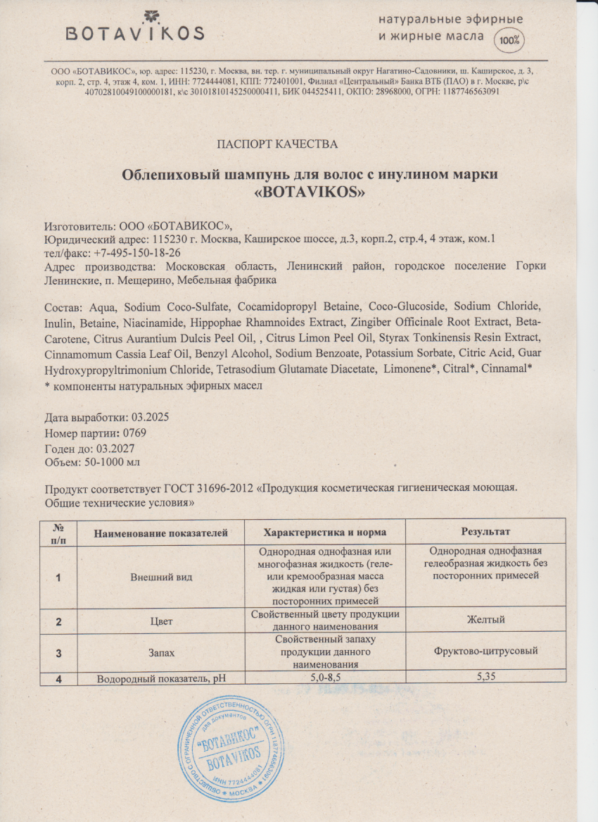 Паспорт №032025